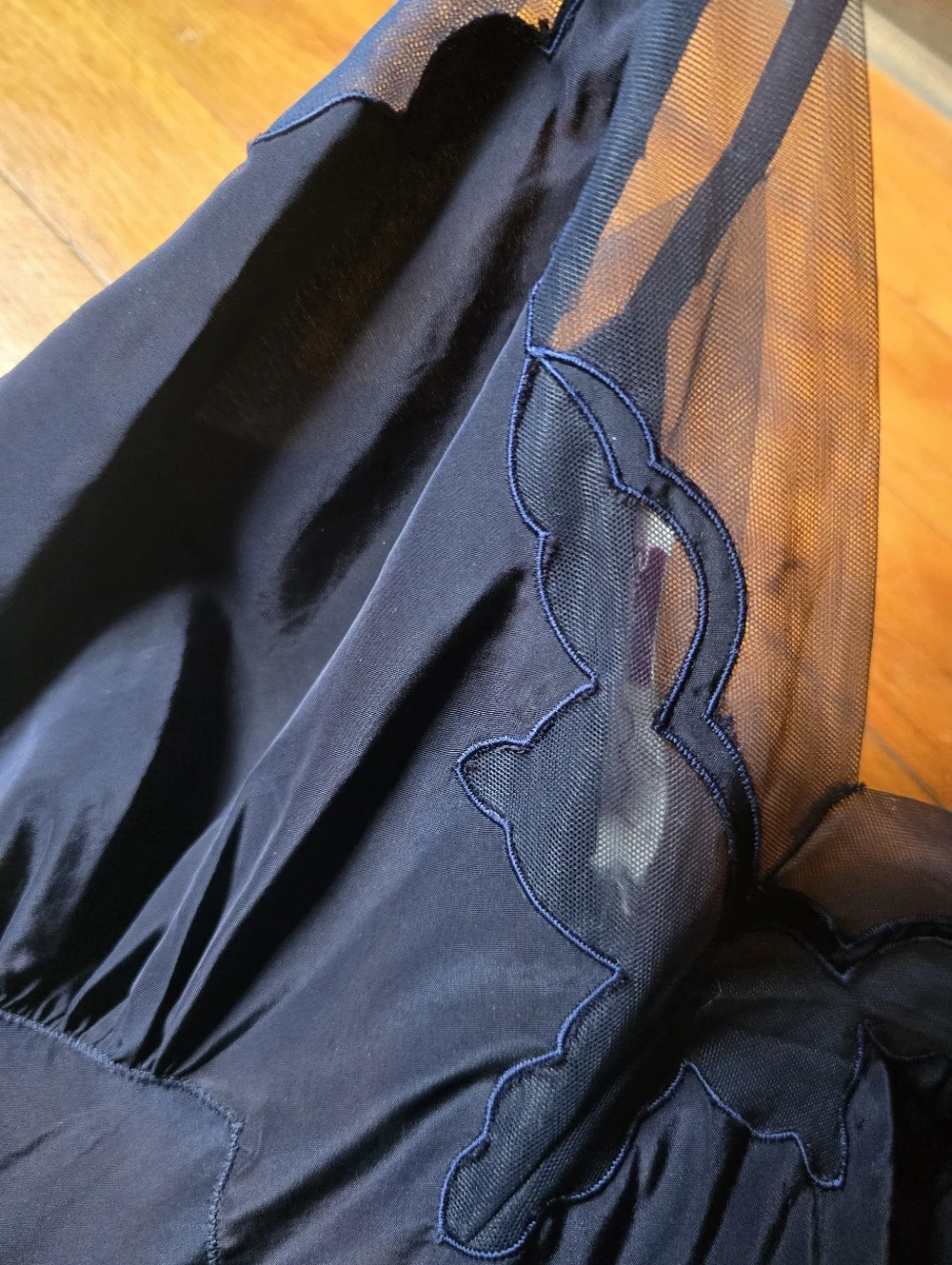Vintage 1940s Seamprufe Full Slip 32 Slipdress Lingerie Blue Mint Bubble Hem - Picture 5 of 8
